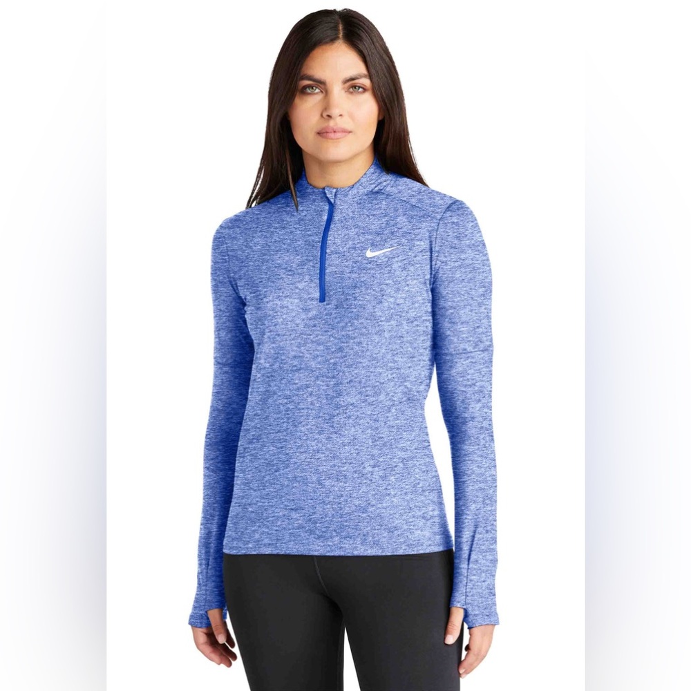 Nike half Zip lightweight Pullover Women Sz Small Heathered Blue Dri-Fit Buffalo